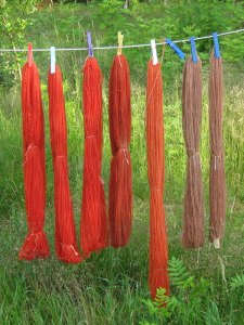 Wool dyed with madder.